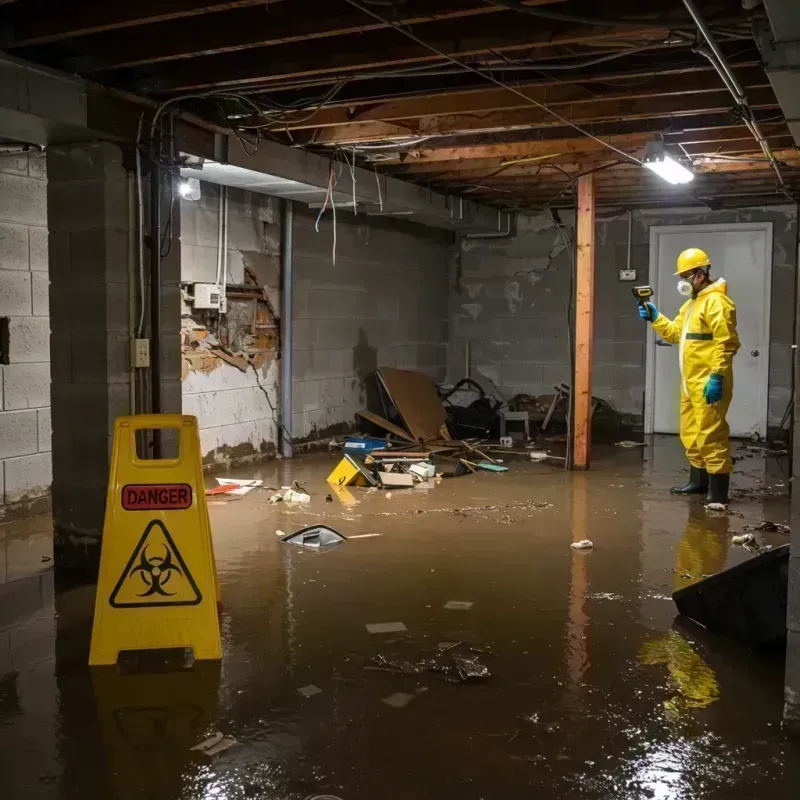 Flooded Basement Electrical Hazard in De Soto, IL Property